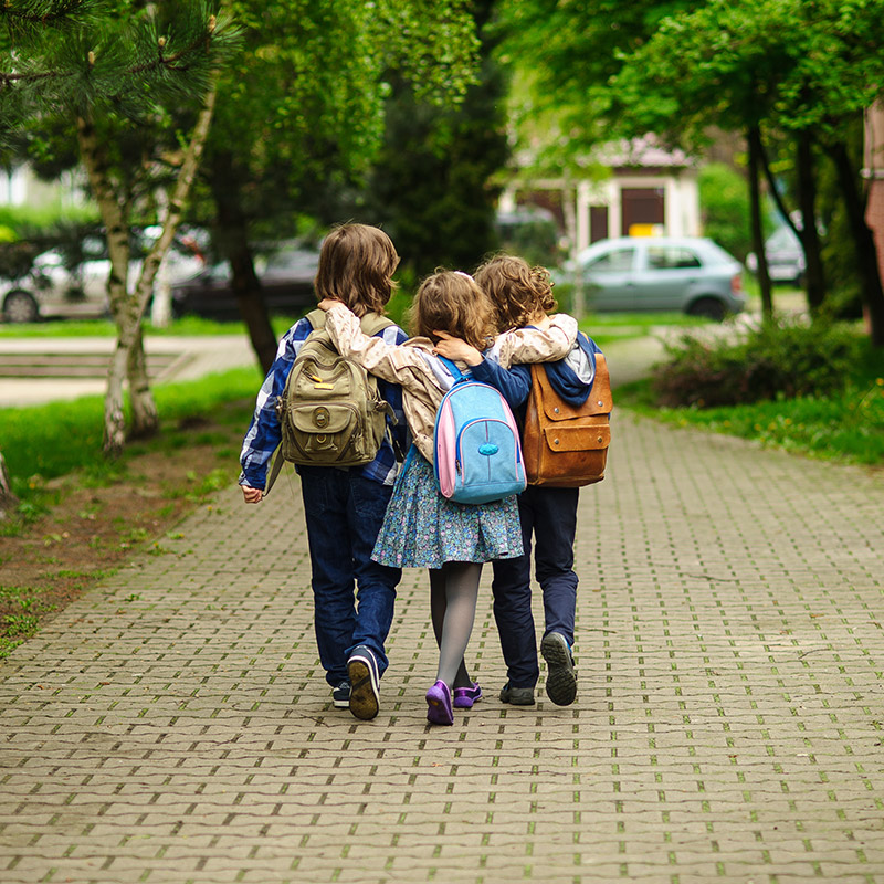 Children walking to school